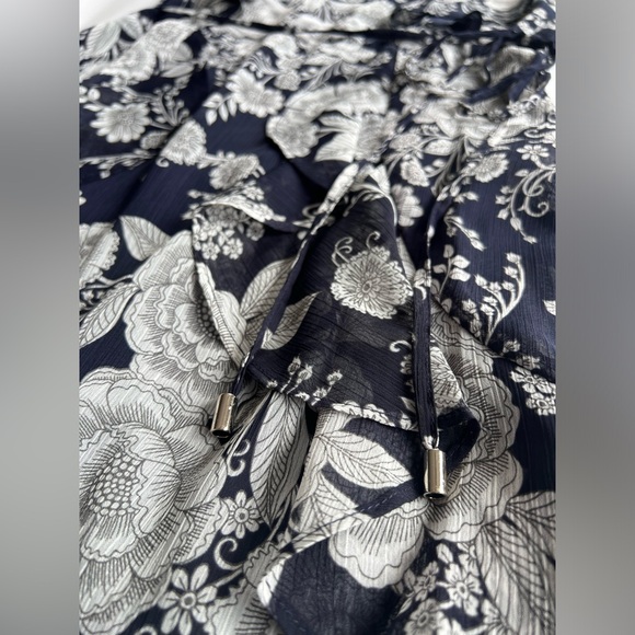 Tommy Hilfiger Women's Floral Print Fit & Flare Dress Blue Size 4 - Picture 6 of 13